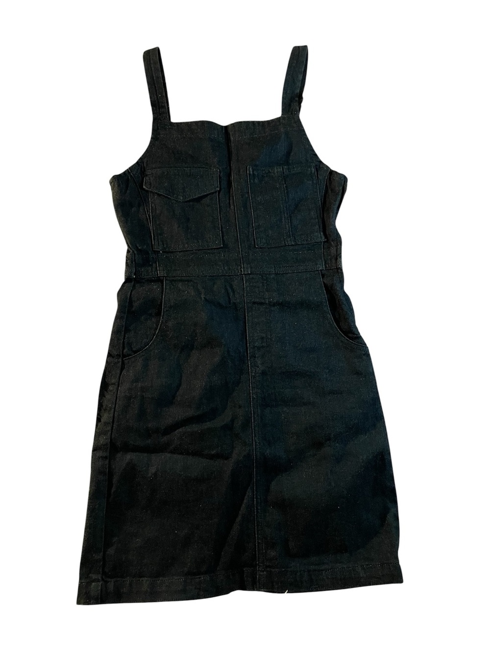 Eve Black Denim Pinafore Overall Dress